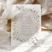 Invitation Spring Wildflower Butterfly Garden Sweet 16