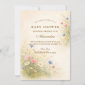 Invitation Spring Wildflower Meadow Baby Shower (Devant)