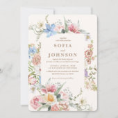 Invitation Spring Wildflowers Pastel Floral Garden Wedding (Devant)