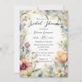 Invitation Spring Wildflowers Watercolor Floral Bridal Shower (Devant)