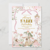 Invitation Spring woodland fairy first birthday  (Devant)