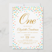 Invitation Sprinkide moderne Rainbow Gold Polka Dot Anniversa (Devant)