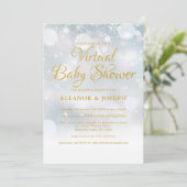 Invitation Sprinkle de Baby Shower Virtuel d'Hiver (Debout devant)
