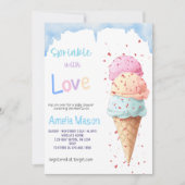 Invitation Sprinkled with Love Ice Cream Baby Shower Party (Devant)