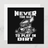 Invitation Sprint Car Racing Lover Jamais Trop Ancien Pour Jo (Devant / Derrière)