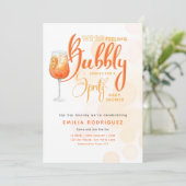 Invitation Spritz Baby shower garçon ou fille Black Orange (Debout devant)