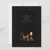 Invitation Spritz Baby shower garçon ou fille Black Orange (Dos)