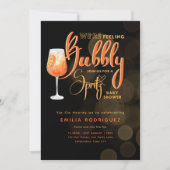 Invitation Spritz Baby shower garçon ou fille Black Orange (Devant)