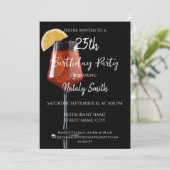 Invitation Spritz cocktail sur fond noir (Debout devant)