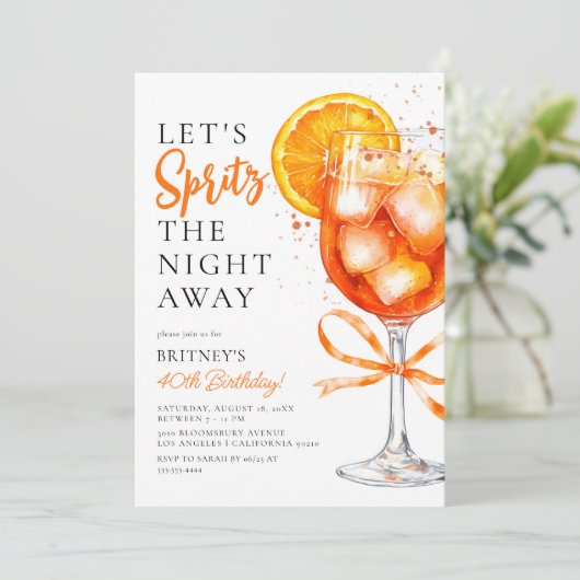 Invitation Spritz La Soirée D'Anniversaire (Debout devant)
