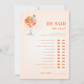 Invitation Spritz Thème Il A Dit Qu'Elle A Dit Fête des marié (Devant)