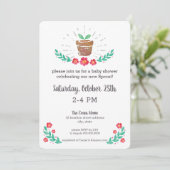 Invitation Sprout Plante Baby shower Jardin Pot Aquarelle (Debout devant)