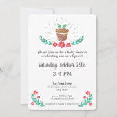 Invitation Sprout Plante Baby shower Jardin Pot Aquarelle (Devant)