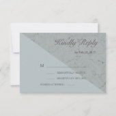 Invitation Spruce bleu gris effet marbre de mariage moderne r (Devant)