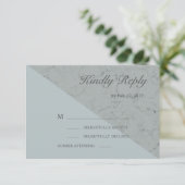 Invitation Spruce bleu gris effet marbre de mariage moderne r (Debout devant)