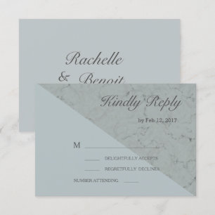 Invitation Spruce bleu gris effet marbre de mariage moderne r