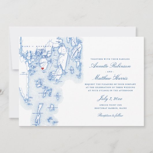 Invitation Spruce Point Inn code QR tout-en-un Mariage RSVP (Devant)
