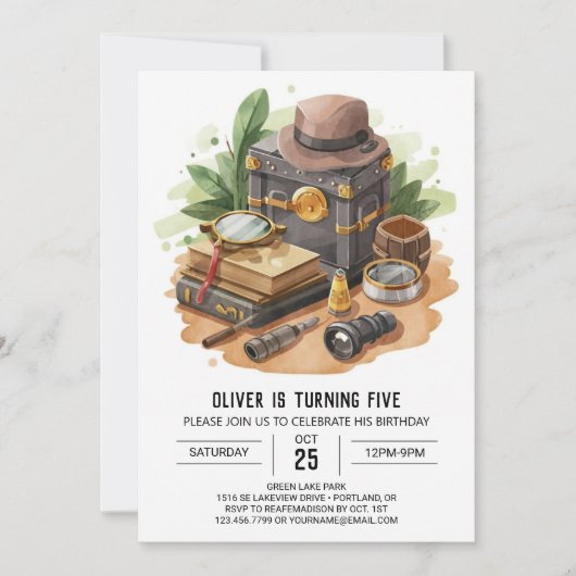 Invitation Spy Enchanted Detective Anniversaire (Devant)