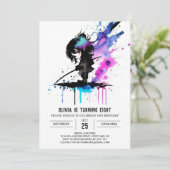 Invitation Spy Pastel Ninja Digital Girl Birthday (Debout devant)