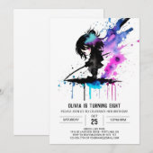 Invitation Spy Pastel Ninja Digital Girl Birthday (Devant / Derrière)