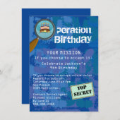 Invitation Spy / Secret / Agent spécial fête d'anniversaire (Devant / Derrière)