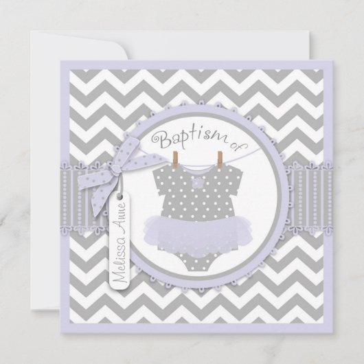 Invitation SQ-LVGY2 de baptême d'impression et de (Devant)