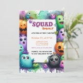 Invitation Squad Ghouls Halloween Trick Ou Treat Party (Debout devant)