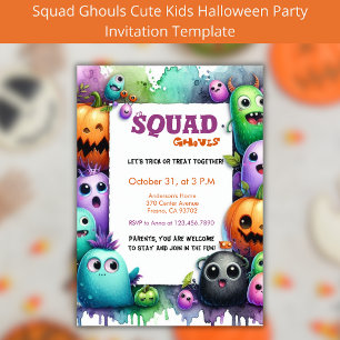 Invitation Squad Ghouls Halloween Trick Ou Treat Party