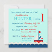 Invitation Square_Aweigh d'anniversaire de bateaux (Dos)