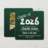 Invitation Square Chalkboard Graduation (Devant / Derrière)
