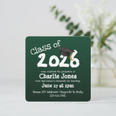 Invitation Square Chalkboard Graduation (Debout devant)