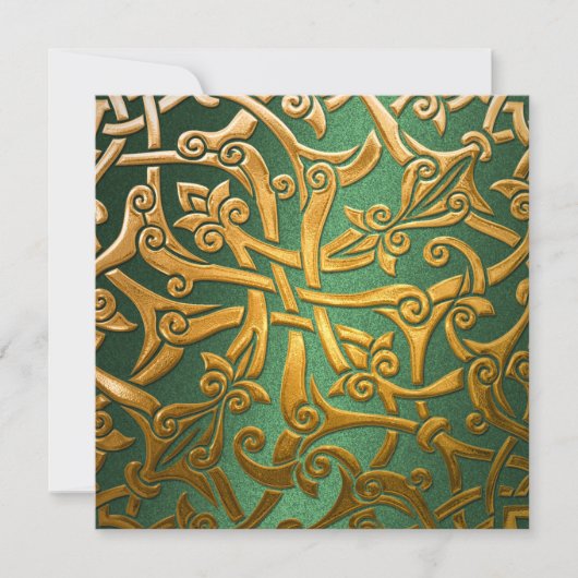 Invitation Square Gold Celtic Pattern Kaart (Voorkant)