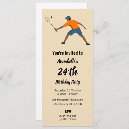 Invitation Squash (Devant / Derrière)