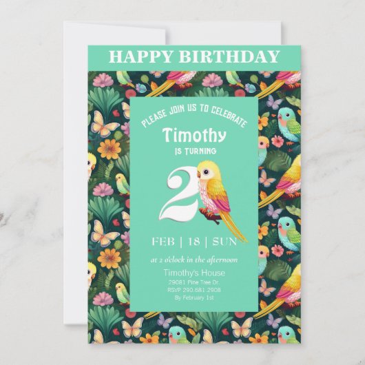 Invitation Squawk-taculaire : 2ème anniversaire : une invitat (Devant)