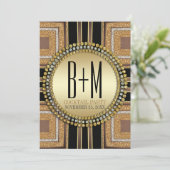 Invitation Squazi ArtDeco Gold Black Cocktail Party (Debout devant)