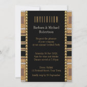 Invitation Squazi ArtDeco Gold Black Cocktail Party (Dos)