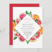Invitation Squeeze | Agrumes | Fête des mariées florale (Devant / Derrière)
