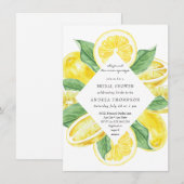 Invitation Squeeze | Agrumes | Fête des mariées jaune citron (Devant / Derrière)