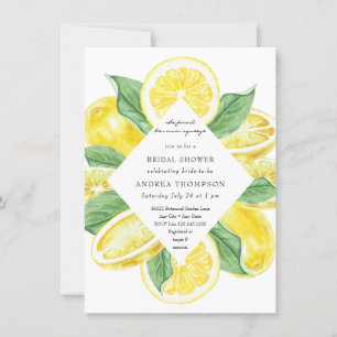 Invitation Squeeze Agrumes Fête des mariées jaune citron