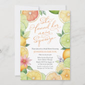 Invitation Squeeze | Fête des mariées florale d'agrumes (Devant)