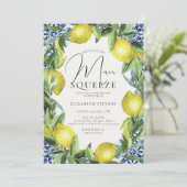 Invitation Squeeze Principal Citron Bleu Toscane Carrelage Fê (Debout devant)