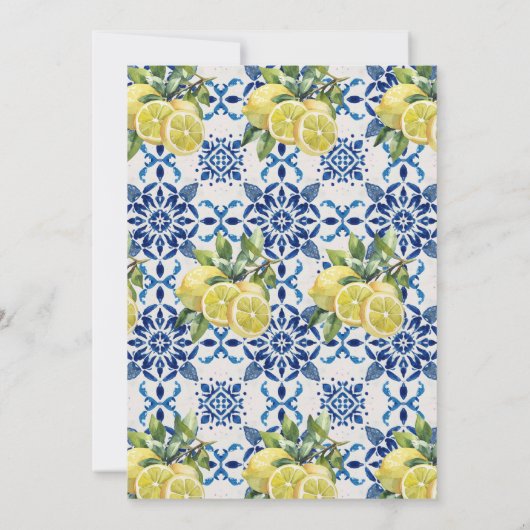 Invitation Squeeze Principal Citron Bleu Toscane Carrelage Fê (Dos)