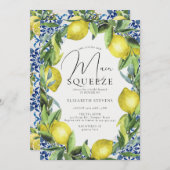 Invitation Squeeze Principal Citron Bleu Toscane Carrelage Fê (Devant / Derrière)