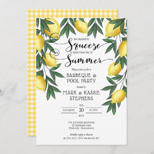 Invitation Squeeze un peu plus de l'été citrons barbecue