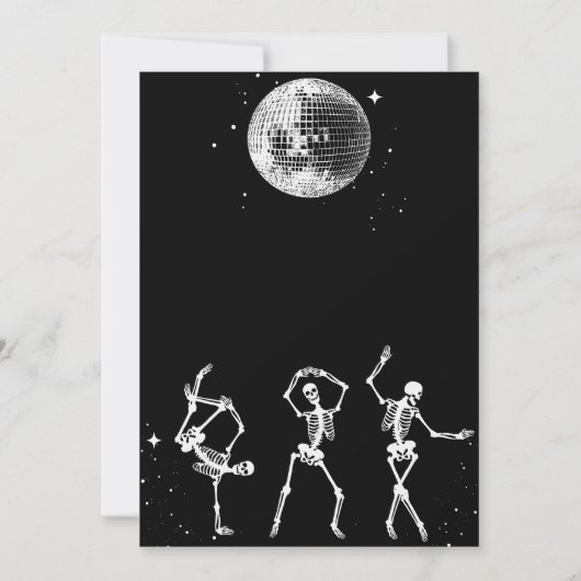 Invitation squelette dansant boule disco (Dos)