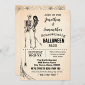 Invitation Squelette de basketche du parti Halloween (Devant / Derrière)