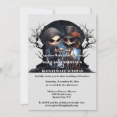 Invitation Squelette de cadavre gothique couple marié (Devant)