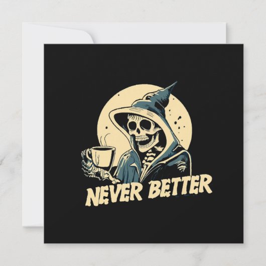 Invitation Squelette de café Halloween (Devant)