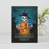 Invitation Squelette de chapeau éffrayant (Debout devant)