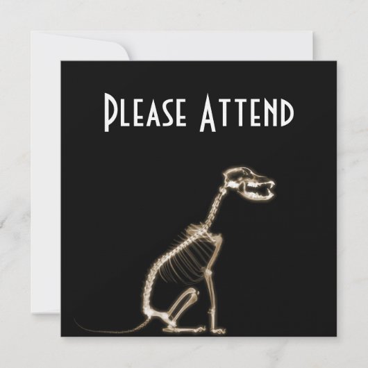 INVITATION SQUELETTE DE CHIEN À POIVRE X-RAY - SEPIA (Devant)